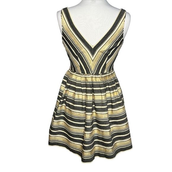 J. CREW Factory Sparkle Glam Metallic Candy Stripe Fit & Flare Party Minidress - Picture 5 of 10